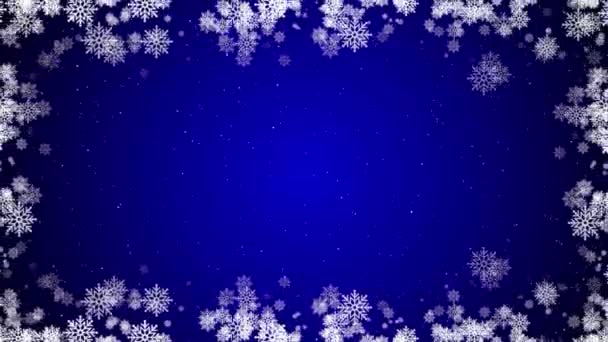 2024 2025 New Year Christmas Background 绿色圣诞树分枝金白色雪花 快乐的圣诞节 节日的雪花 — 图库视频影像