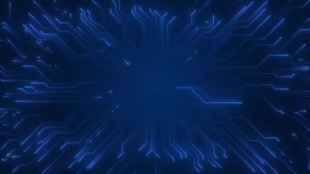 Papan Sirkuit Chip Teknologi Kecerdasan Buatan Cpu Mengaktifkan Futuristik Memvisualisasikan — Stok Video