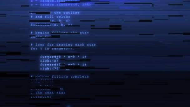 4Kデジタルバイナリプログラミングコードは コンピュータ画面端末上で実行され ハッキングします インターネット上のハッカー サイバー攻撃 検出されたマルウェアスクリプトプログラムのコンピュータ画面プログラムコード警告 — ストック動画