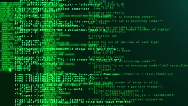 Κωδικοποίηση Προγραμματιστών Μαύρο Μηχανικό Οθόνης Υπολογιστών Που Αναπτύσσει Την Οθόνη — Αρχείο Βίντεο