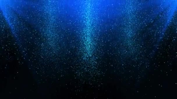 Blue Digital Technologie Plexus Lijnen Achtergronddeeltjes Oceaangolf Elegant Diep Abstract — Stockvideo