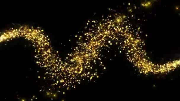 Золотий Блиск Світло Круга Частинки Блищить Пиловий Слід Ілюмінуюча Блискуча — стокове відео