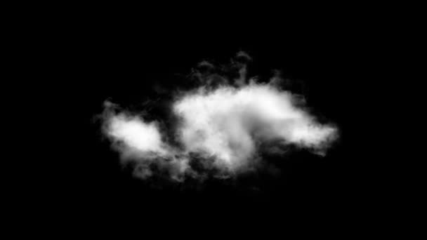Belle boucle nuage 4k. nuage gonflant rapide isolé sur fond noir. rayons lumineux qui brillent à travers. lumière brille, Transition, Fumée, Temps, Nature, Pluie, Paysage nuageux, et air, été, brouillard