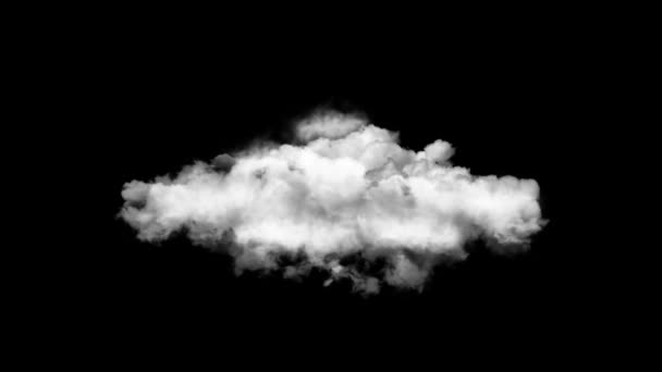 Cloud Loop Fast Billowing Cloud Isolated Black Background Alpha Light — Stock Video