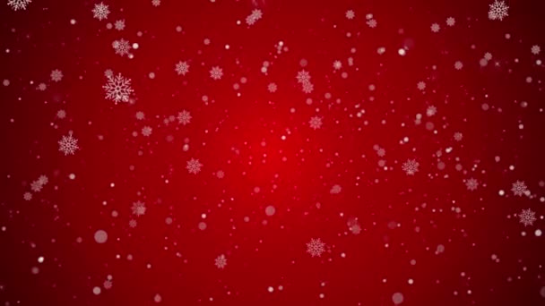 Рождество Конфетти Снежинки Bokeh Огни Фон 2024 Новый Год Праздник — стоковое видео