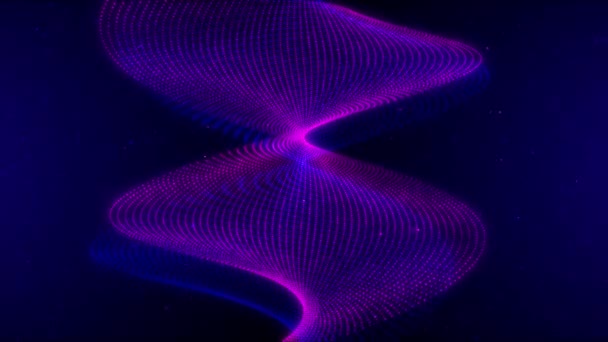 Хвиля Крапок Ліній Плетіння Абстрактний Фон Структура Мережевого Єднання Технологія — стокове відео