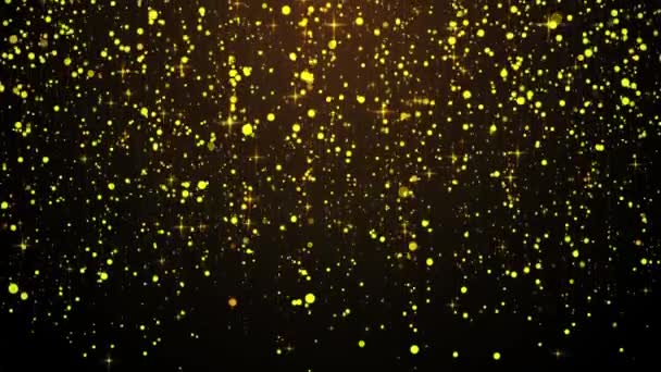 Аннотация Glitter Golden Purple Particles Background Flickering Particles Bokeh Effect — стоковое видео
