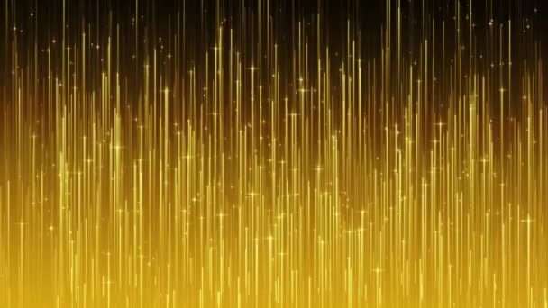 Golden Particle Bokeh Dust Light Rising Glitter Luxury Particle Stripe — Vídeo de Stock