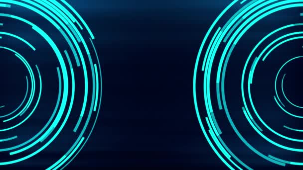 Hud Cirkel Interfaces Moderne Cyberspace Innovatie Tech Futuristisch Display Blauw — Stockvideo