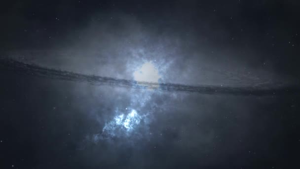 Galaxia Del Espacio Profundo Con Partículas Polvo Estrellas Nebulosa Las — Vídeos de Stock
