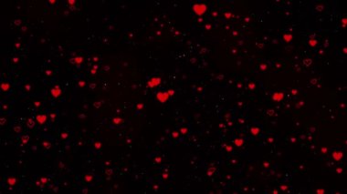 Soyut sevgililer günü, arka planda kırmızı kalpler. Anneler günü, evlilik, davetiye e-kart, tebrik, aşk ve evlilik konsepti videosu. 4K Romantik. Festival, Diwali Love.