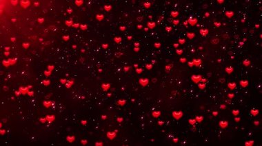 4K Sevgililer Günü Pembe Kırmızı Animasyon Kalpleri Aşkı Kutluyor. Bokeh şenliği, ışıltı, evlilik yıldönümü geçmişi için kalp. Evlilik, anneler günü, evlilik, davetiye kartı. Üç Boyut