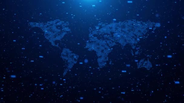 Wereldkaart Animatie Wereldkaart Met Knoop Lijnverbinding Wereldwijd Business Navigation Reisconcept — Stockvideo