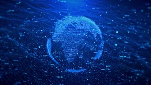 Données Numériques Hologramme Mondial Technology Network Data Connection Concept Cybersécurité — Video