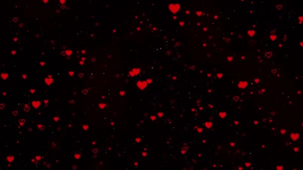 Streszczenie Walentynki Rocznica Czerwone Serca Ciemnym Tle Dzień Matki Ślub — Wideo stockowe