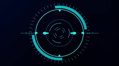 Hologram HUD daire arayüzleri. Dijital veri ağı koruması. HUD daire arayüzleri, fütürist ekran, Hologram düğmesi, yükleme, hedef, giriş, hi-tec, bilim, teknoloji veya gelecekçi konsept.