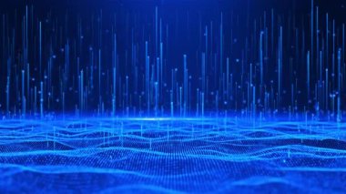 Fütürist soyut dijital hareket matrisi siber ortam bilim kurgu teknolojisi siber uzay arka planı. İstihbarat, 5G bağlantı veri analizi. Yüksek hızlı bağlantı, siber veya teknoloji geçmişi.