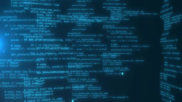 サイバー空間におけるソフトウェア開発プロセスコンセプト プログラミングコード コンピュータセキュリティ マルウェア ハッカー攻撃 暗号化された情報 ハッキングの概念 コーディング — ストック動画