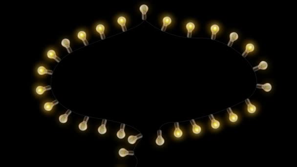 Weihnachtsrahmen Und Rand Kopierraum Glühbirne Leuchten Funkelt Teilchen Kreis Rahmen — Stockvideo
