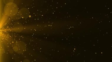 4K Glittering ödülleri toz böceği hareketi titreyen parçacıklar soyut arkaplan bokeh. Kuyruk dalgası parlıyor. Yüzen Toz Fişeği yıldızı uzayda yavaşça yükseliyor. Yaz şirketi