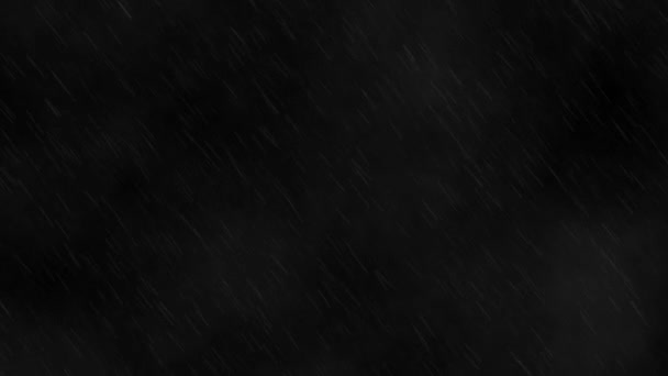 Rain Drops Falling Effect Black Background Rain Light Heavy Rain — Stock Video