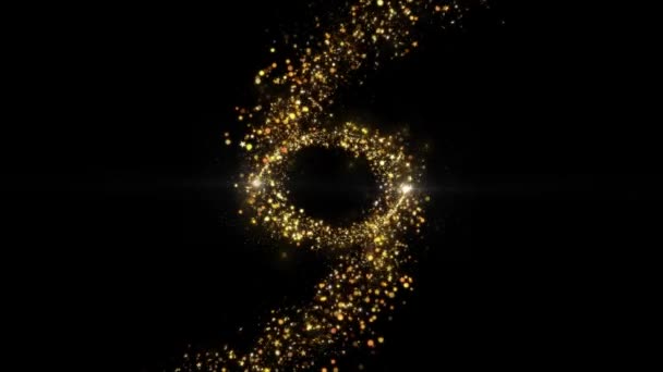 Glitzerndes Licht Kreis Spur Funkelnder Sternenstaub Spur Spirale Partikeleffekt Animation — Stockvideo