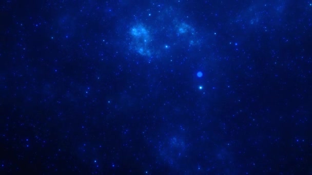 Abstrakt Blå Galaxy Nebula Space Universum Panorama Kosmisk Djuprymd Resor — Stockvideo