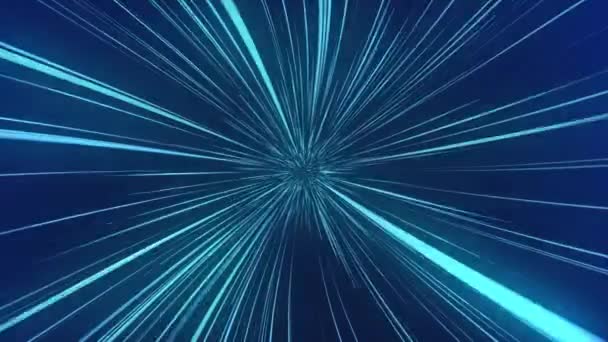 Digitális Adatfolyam Sötét Kibertérben Ultraibolya Fény Lézer Neon Vonalak Alagút — Stock videók