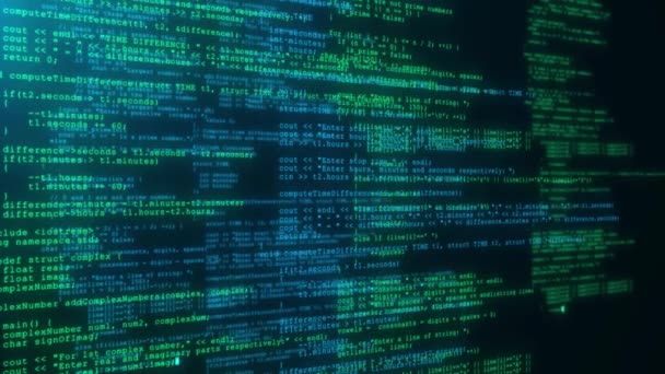 Bilgisayar Ekranı Terminalinde Çalışan Dijital Kili Programlama Kodu Hackleme Konsepti — Stok video