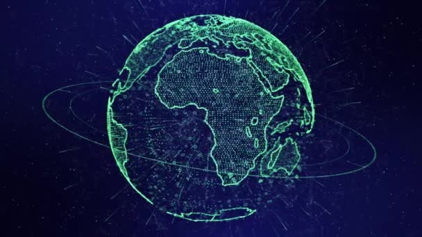 글로벌 네트워크 데이터 데이터 클라우드 라이트 슬라이드 프레젠테이션 트레일러 Sci — 비디오