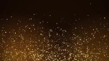 4K Altın Parçacık Bokeh Toz Işığı yükseliyor, Parlak Lüks Parçacık Çizgili Sinema Arkaplanı. Oscar Ödül Töreni. Soyut müzik sahnesi TV şovu. Festival Gece Kulübü. Tören, parti sahnesi