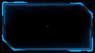 HUD ekran çerçeveleri, bilgi kutuları ve gelecekteki teknolojinin UI arayüzü, modern kullanıcı arayüzü unsurları, hud kontrol paneli. Yüksek teknolojili dijital hologram penceresi, oyun menüsü siber izleme
