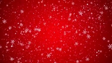 Kırmızı konfeti kar taneleri Bokeh ışıkları kırmızı halka 4K 3D arka plan. 2024, 2025 Yeni Yıl, Mutlu Noeller, Tatil, Kış, Yeni Yıl, Kar Tanesi, Şenlikli Kar Taneleri. Tatil aralığı, kutlamalar.