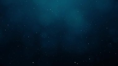 4K Soyut Mavi Parıltı Parçacıkları Bokeh 'i yüzdürür. Sihirli ışık arkaplanı parıltıları. Festival etkinlikleri. Etkinlik, festival, sunum, müzik, şov, parti, ödül, moda, müzik, festival, kulüp, sahne.