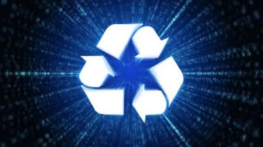 Simge Dijital Siber Uzay Döngüsü Teknoloji Tünel Animasyonu 'nu geri dönüştür. Çevre koruma çöplüğü, Çevre geliştirme hedefleri. Geri dönüşüm ortamı, çevre atıkları, çöp ekoloji sistemi .
