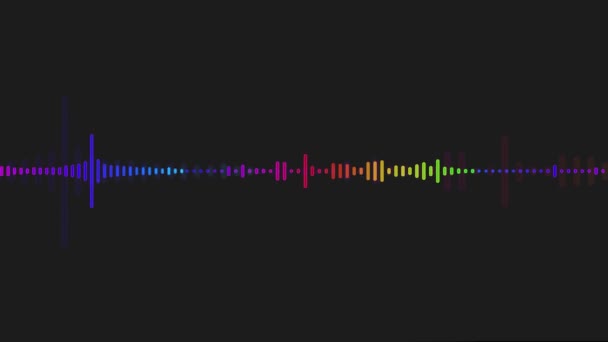 4Kマルチカラーパターン音声波形可視化音声記録 人工知能 波形イコライザ 音楽の波だ デジタルオーディオスペクトラム音波効果 イコライザー オーディオ可視化 — ストック動画