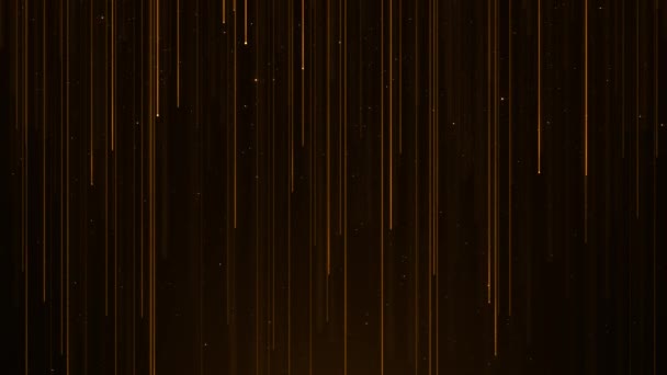 Золоті Промені Енергія Літаюча Хвиля Лінія Слідує Спалаху Пилу Мерехтіння — стокове відео