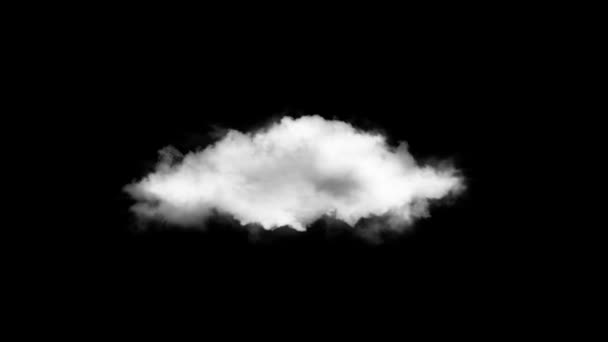 4Kクラウドループ 黒の背景アルファ線 輝く光線 霧に隔離された高速渦巻く雲 — ストック動画