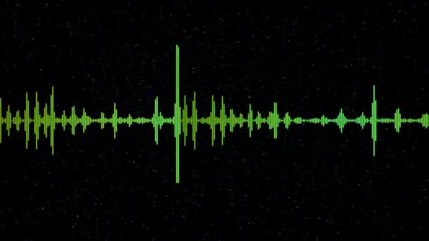 3D音楽イコライザー オーディオ波やラインで音の周波数 科学と分析だ 波形オーディオ背景 ラインデジタル信号サウンドウェーブイコライザ テクノロジーデジタル信号オーディオスペクトルアニメーション — ストック動画