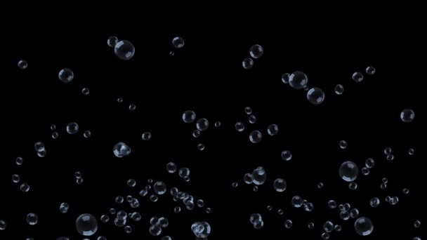 Подводные Пузырьки Облака Анимации Фоны Жгучие Пузырьки Воздуха Шампанское Настоящий — стоковое видео