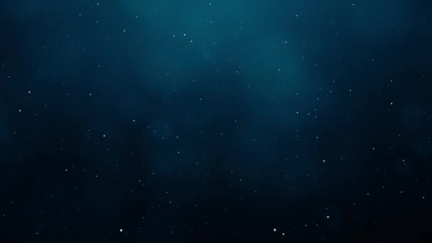 Resumen Partículas Resplandor Azul Flotan Bokeh Brillos Mágicos Fondo Claro — Vídeo de stock