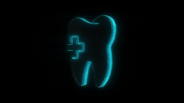 Dentes Ícone Girar Torno Fundo Preto Uso Para Dentes Whitening — Vídeo de Stock