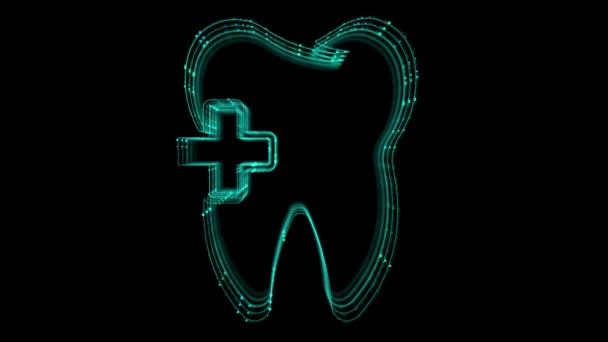 Digital Animation Teeth Icon Concept Dental Care Dentist Clinic Stomatology — Stock Video