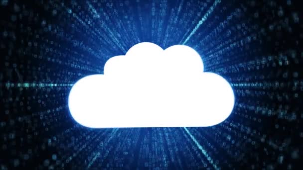 Cloud Icon Digitale Cyber Space Loop Technologie Tunnel Animatie Futuristisch — Stockvideo