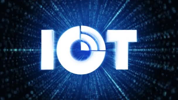 Iot Ícone Digital Cyber Space Loop Technology Tunnel Animation Conectar — Vídeo de Stock