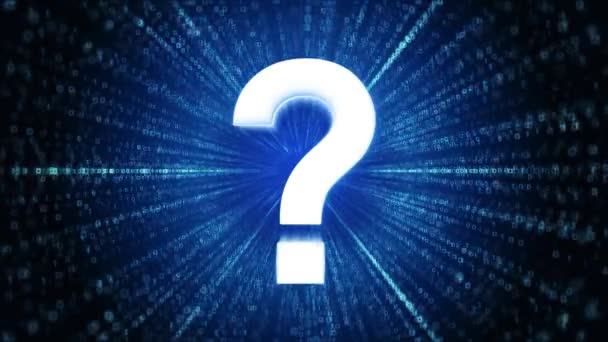 Question Mark Icon Digital Cyber Space Loop Technology Tunnel Animation — Video