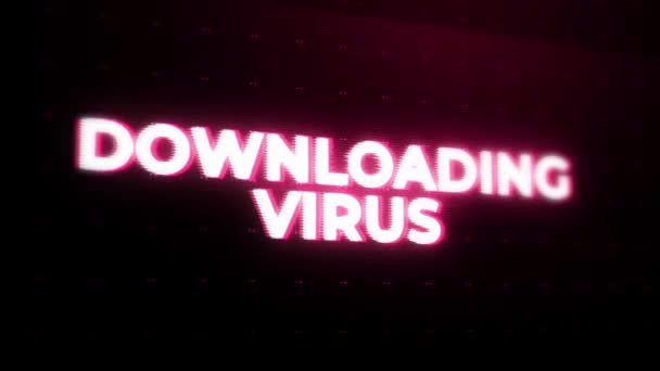 Downloading Virus Warning Alert Error Phishing Hacking Account Hacker Activity — Stock Video