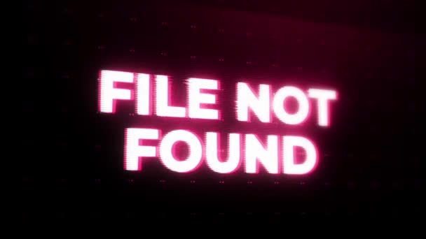 File Found Warning Alert Error Message Concept 404 Error Page — Stock Video