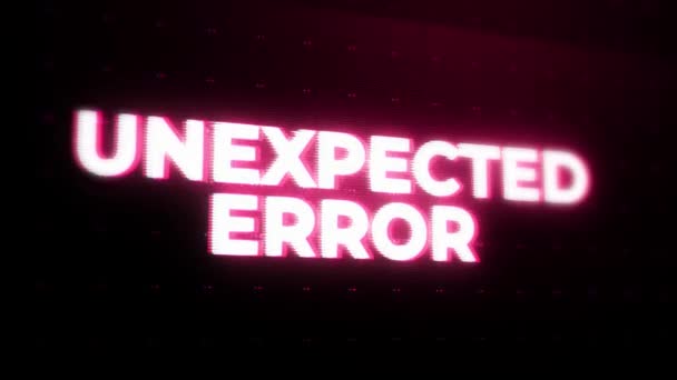 Unexpected Error Warning Alert Error Message Flashing Screen Computer System — Stock Video