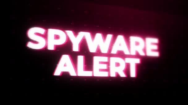 Alerta Alerta Spyware Mensaje Error Que Parpadea Pantalla Accidente Del — Vídeo de stock